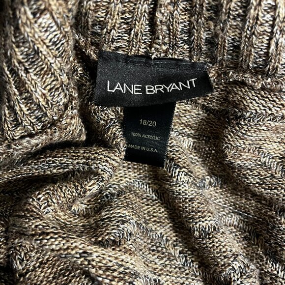 Lane Bryant Brown Marled Cowl Neck Belted Sweater Acrylic Women 18/20 - Picture 3 of 5